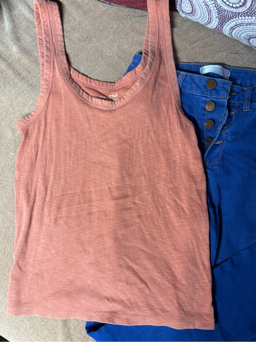 Universal Thread Rust-Orange Ribbed Tank